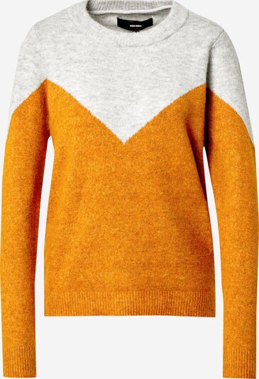 VERO MODA Pullover 'Plaza' in hellgrau / dunkelorange, Produktansicht