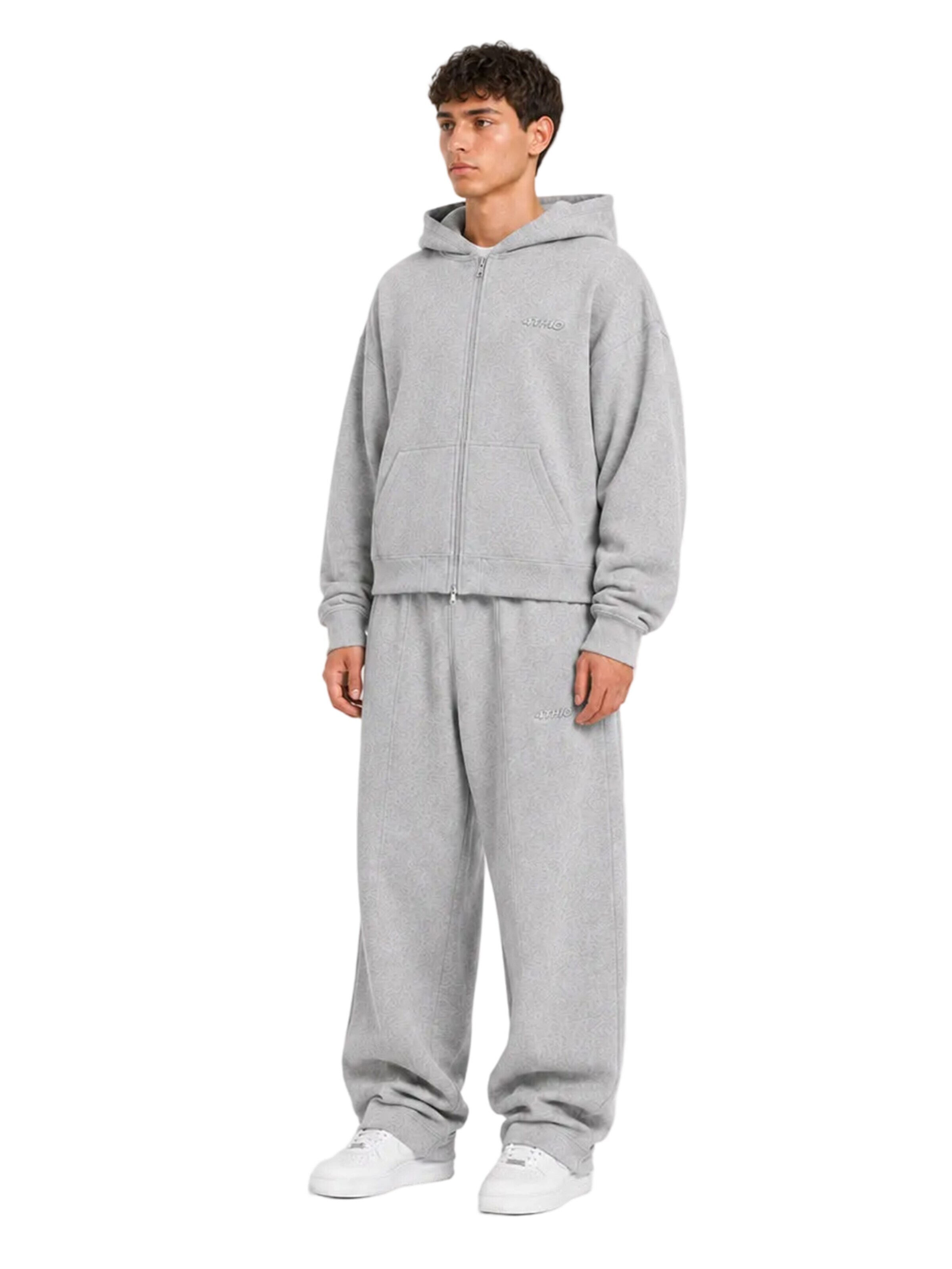 4thD Sweat jacket 'Zip Hoodie - Grey Melange' in Grey