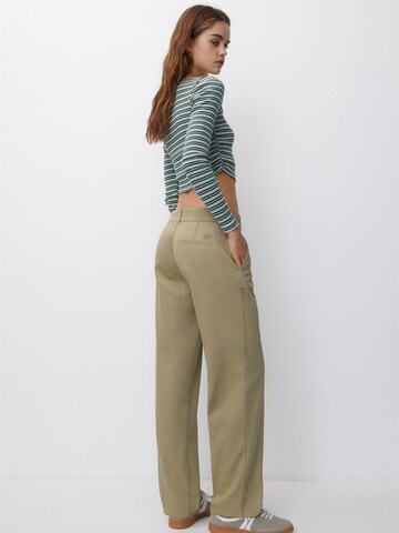 Pull&Bear Loose fit Trousers with creases in Beige