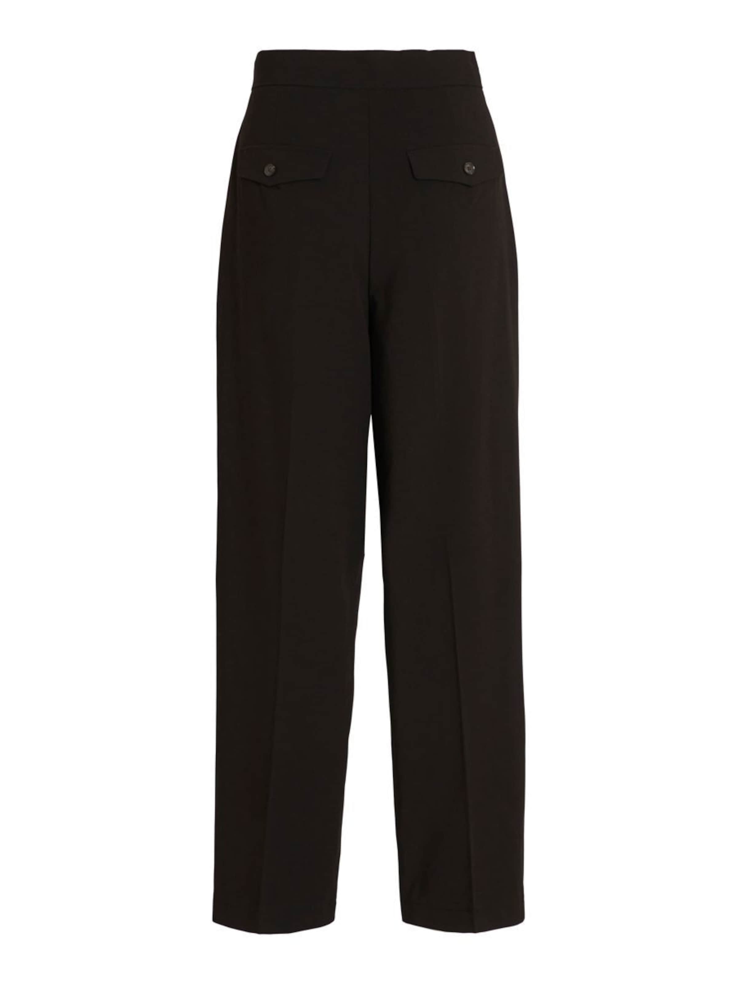 VILA Tapered Bandplooibroek in Zwart