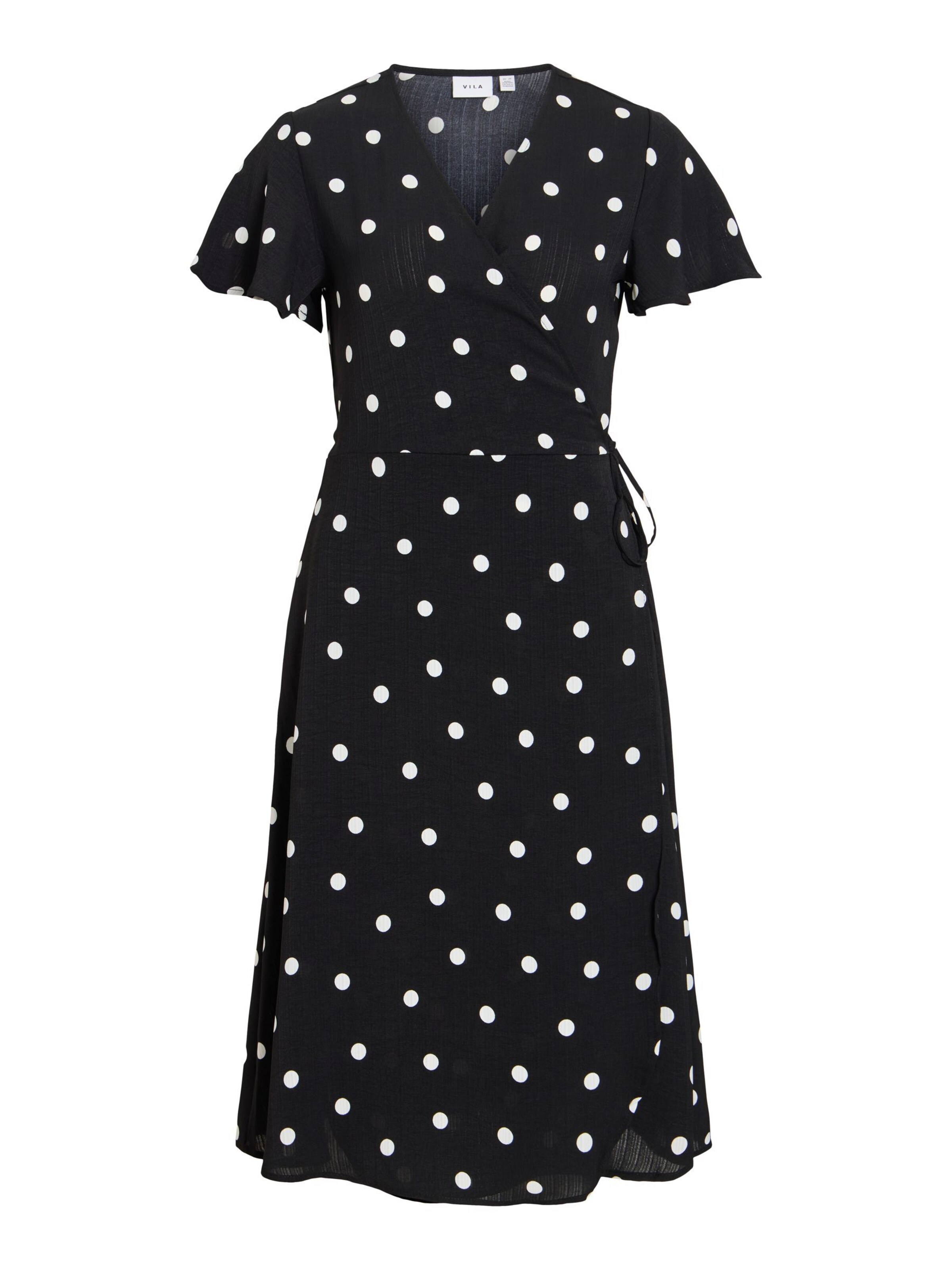 VILA Jurk 'VILovie' in de kleur Zwart / Wit, Productweergave