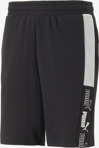 PUMA Regular Workout Pants 'Block 9' in Black: front