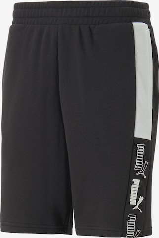 PUMA Regular Sportbroek 'Block 9' in Zwart: voorkant