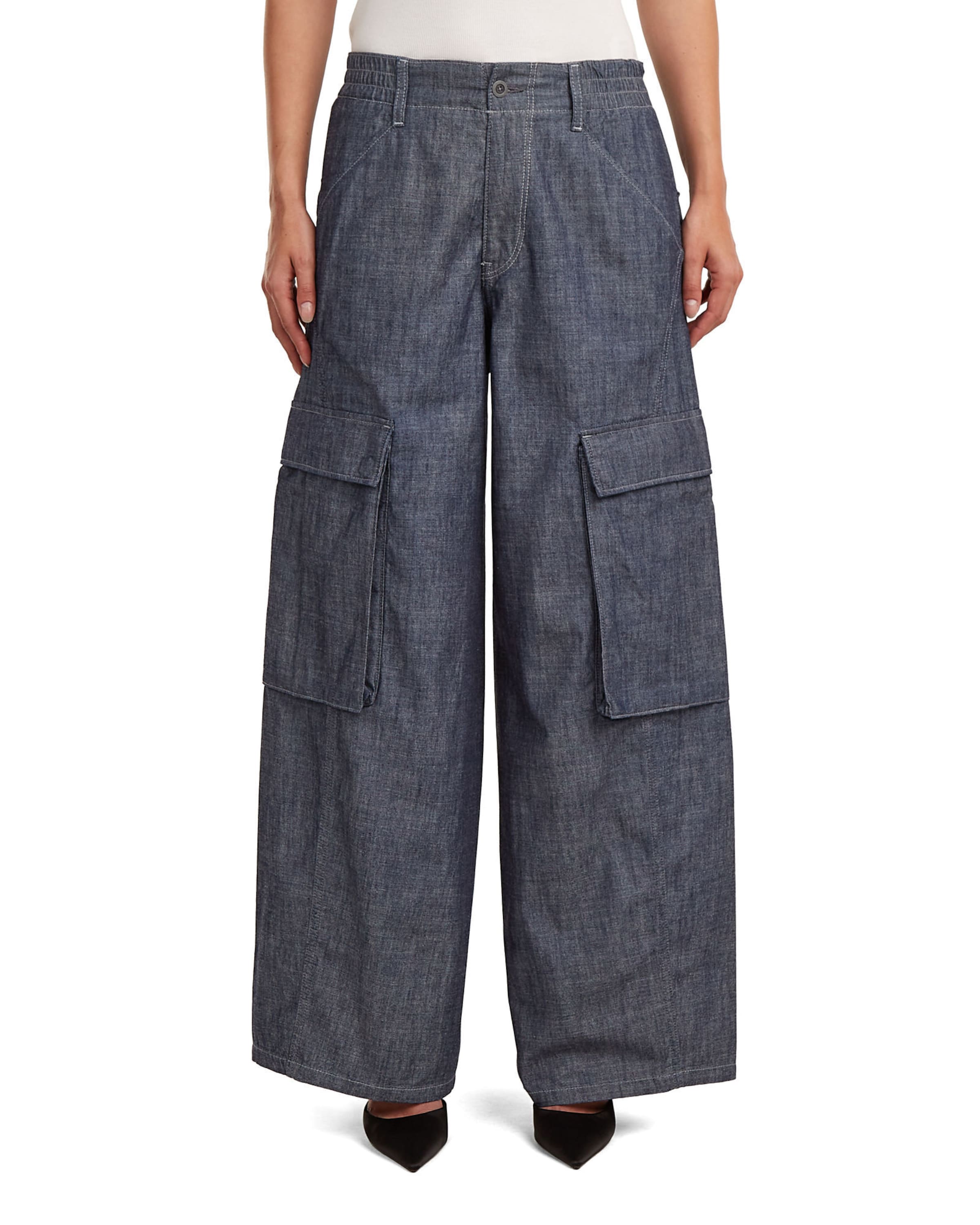 G-STAR Loosefit Cargojeans 'Cargo Summer Pants' in Blauw: voorkant