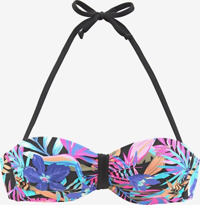BENCH Bikini augšdaļa 'Pitch', krāsa - ciāna zils / plūmju / rozā / melns, Preces skats
