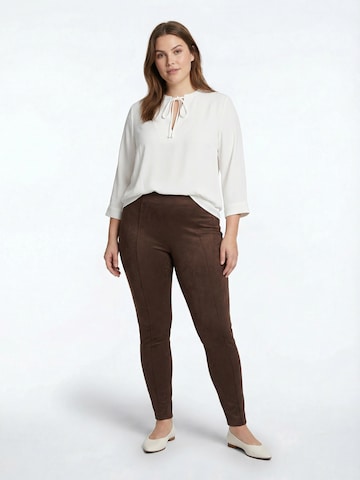 Guido Maria Kretschmer Curvy Skinny Legginsy 'Viviana' w kolorze brązowy
