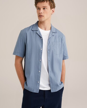 WE Fashion Средняя посадка Рубашка в Синий: спереди