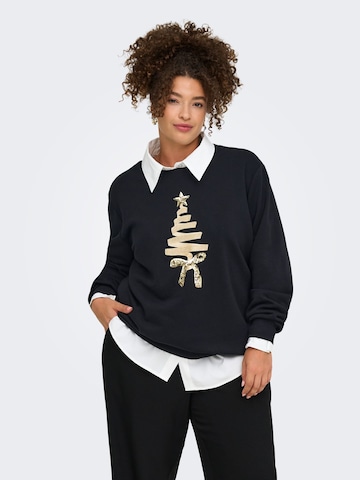 ONLY CarmakomaSweater majica 'CARXMAS SNOW' - crna boja: prednji dio