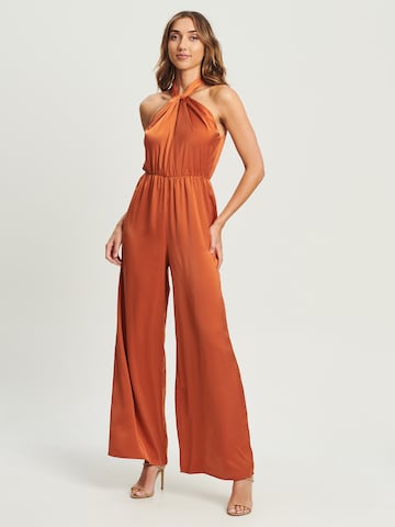 Tussah Jumpsuit 'ELAINA' in Orange: front