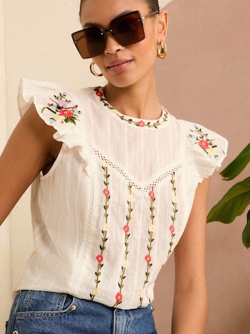 love & roses Bluse in Weiß: Vorderseite