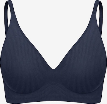 Reggiseno 'Rib Comfort Push-Up BH' di cfab in blu: frontale