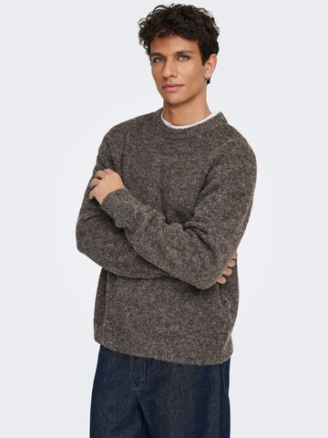 Only & Sons Sweater 'ONSHale' in Brown