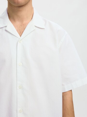 SELECTED - Ajuste regular Camisa en blanco