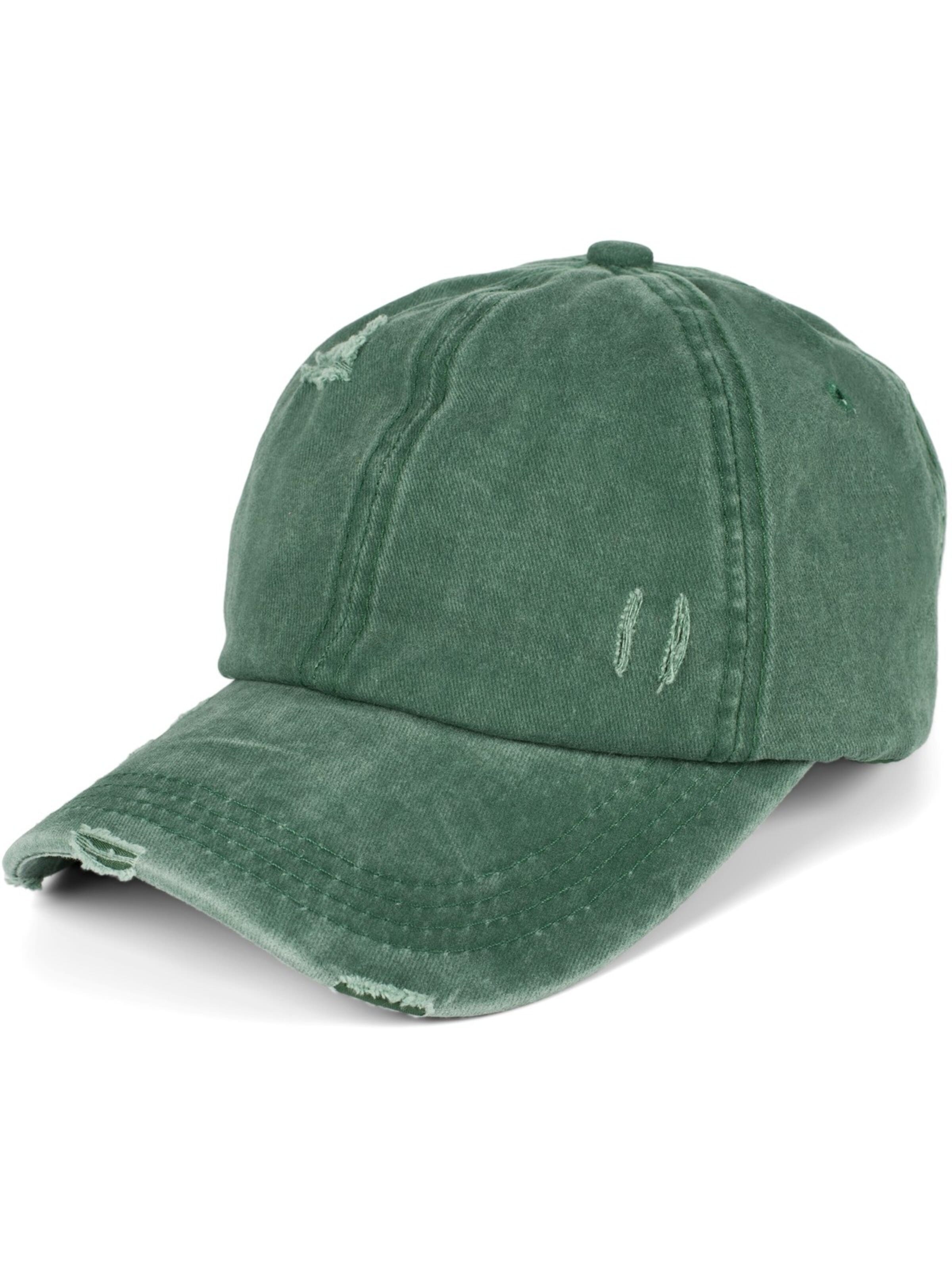 styleBREAKER Cap 'Ponytail Baseball Cap Used Look'‌‌‌‌ in Grün: Vorderseite