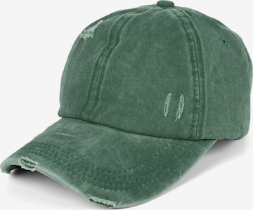 styleBREAKER Cap 'Ponytail Baseball Cap Used Look' in Grün: Vorderseite