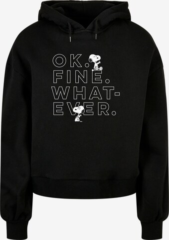 Merchcode Sweatshirt 'Peanuts - Ok Fine Whatever' in Zwart: voorkant