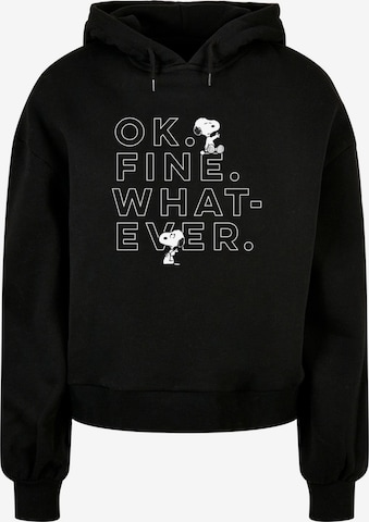 Sweat-shirt 'Peanuts - Ok Fine Whatever' Merchcode en noir : devant