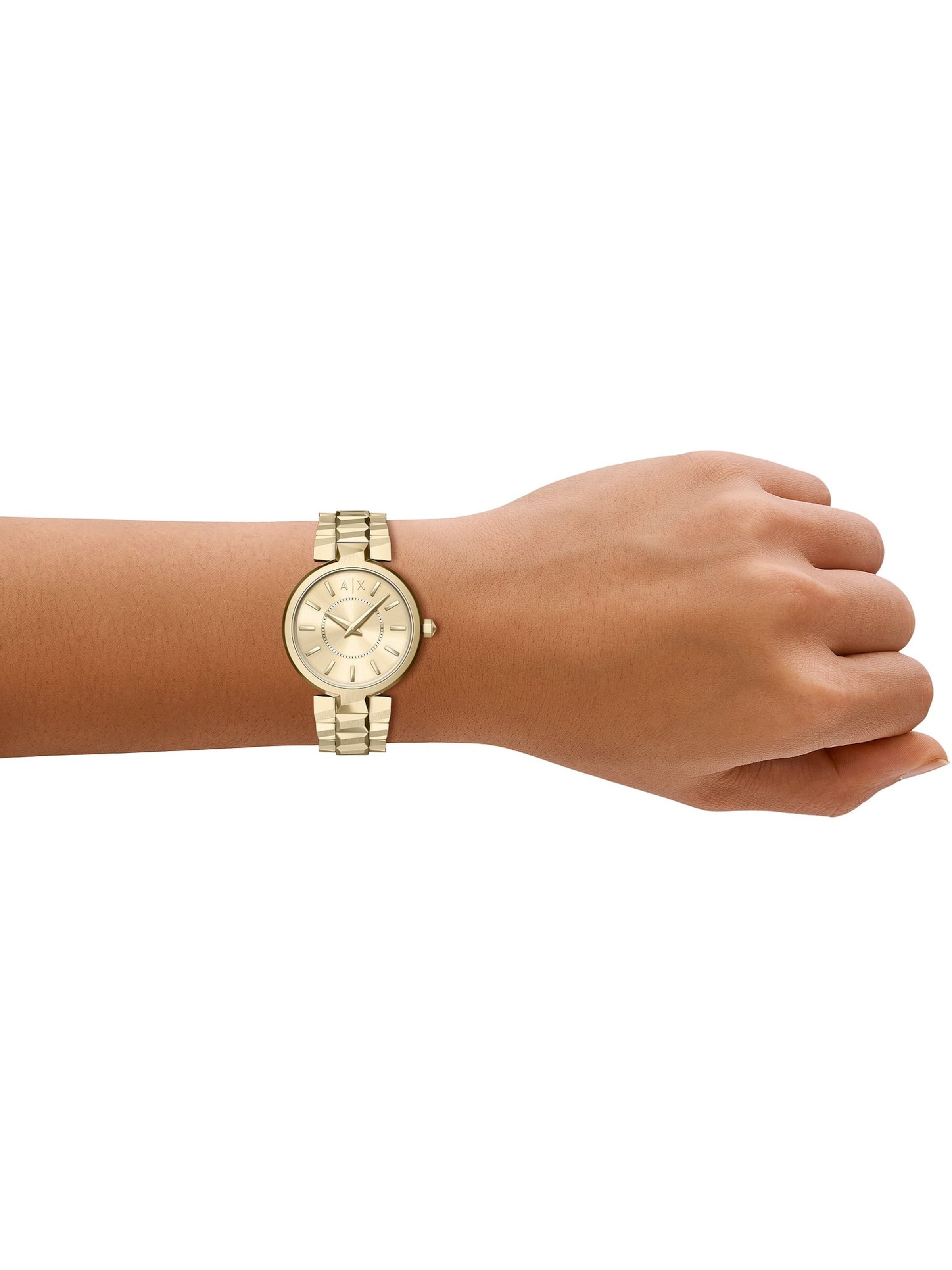 ARMANI EXCHANGE Analoguhr in Gold: Vorderseite