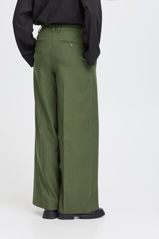 ICHI Wide leg Pantalon ' IHLEXI' in Groen