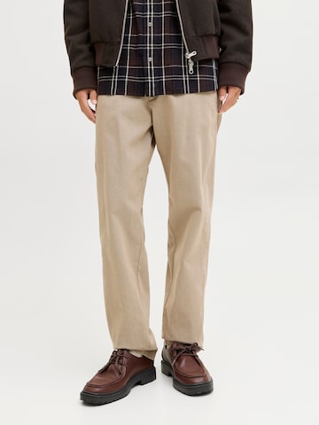 JACK & JONES Loose fit Chino trousers 'JPSTKANE HANK' in Beige: front