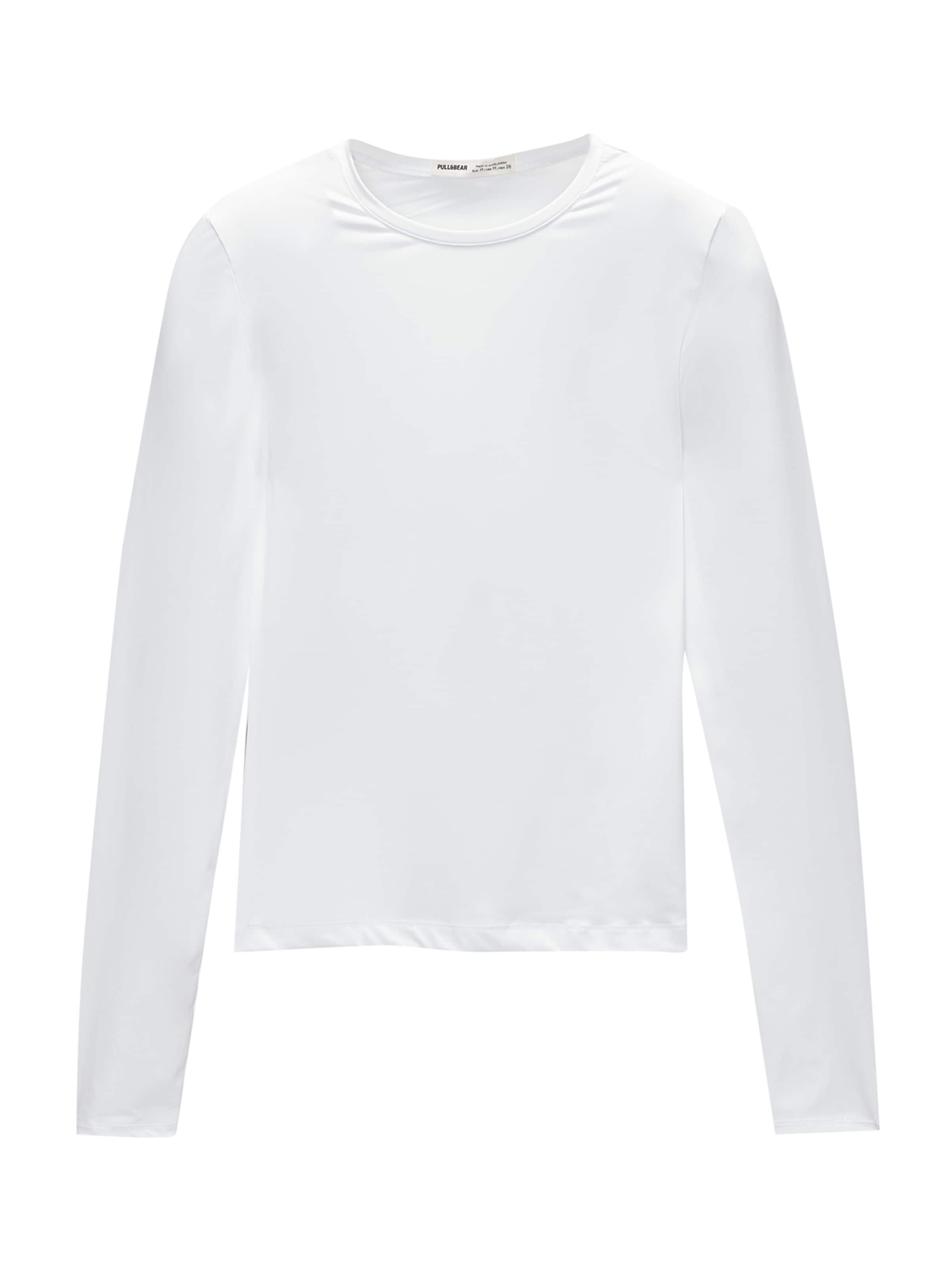 Pull&Bear Тениска в бяло: отпред