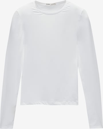 T-shirt Pull&Bear en blanc : devant