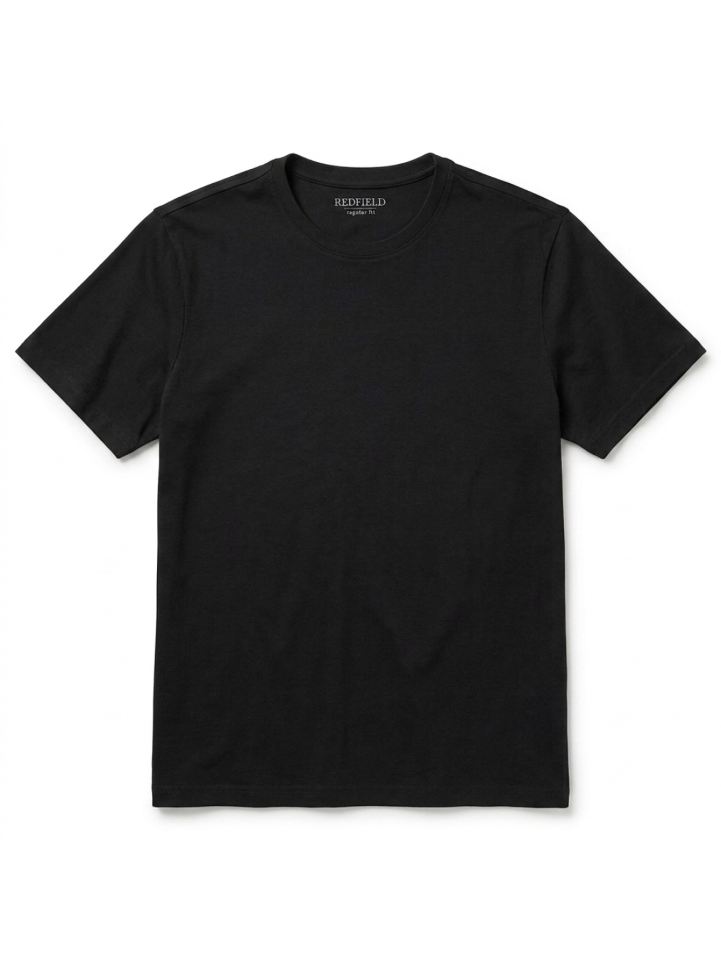 Redfield Shirt 'Redfield 2er Pack XXL O-Hals Schwarz' in Black: front