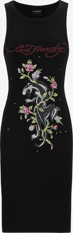 juoda Ed Hardy Suknelė 'Panther und Blumen': priekis