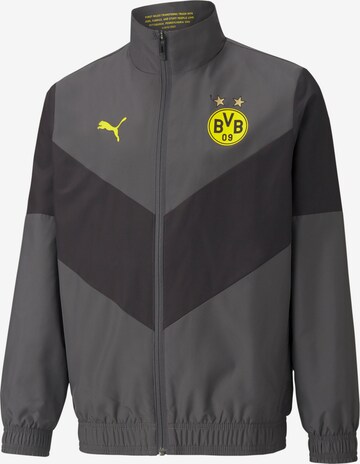 PUMA Athletic Jacket 'Borussia' in Grey: front