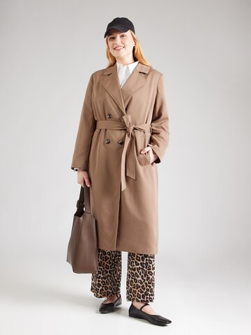 PIECES Curve Between-seasons coat 'PCSCARLETT' in Brown: front