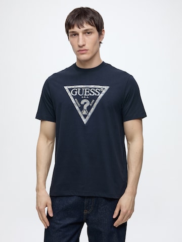 T-Shirt GUESS en bleu : devant