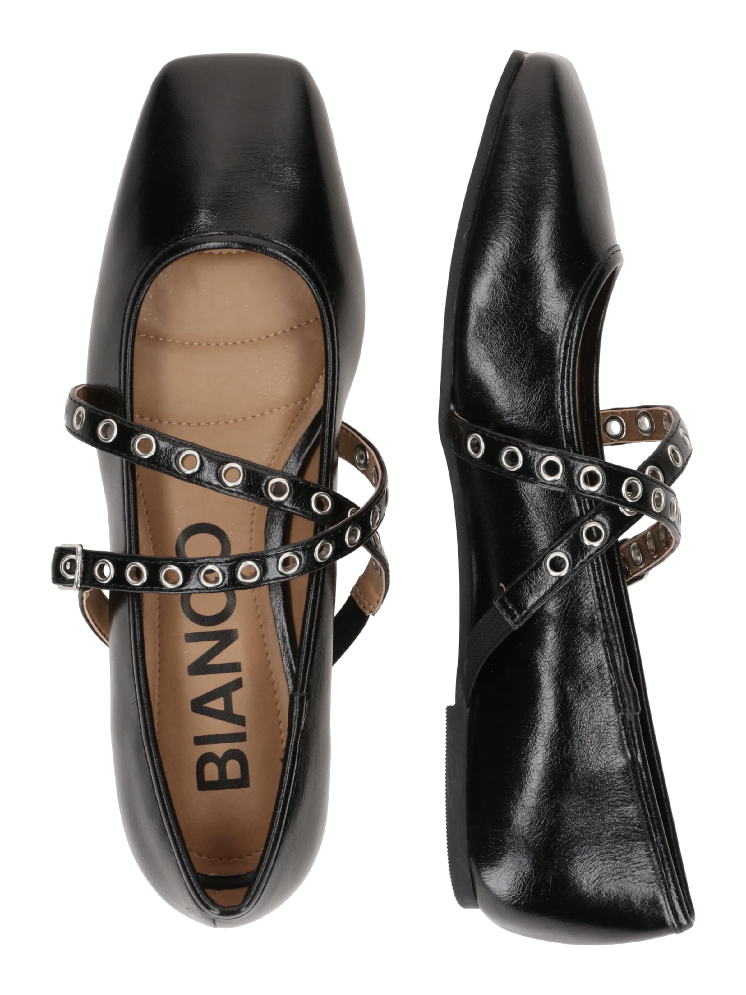 Bianco Балетки с ремешком 'Rose' в Черный