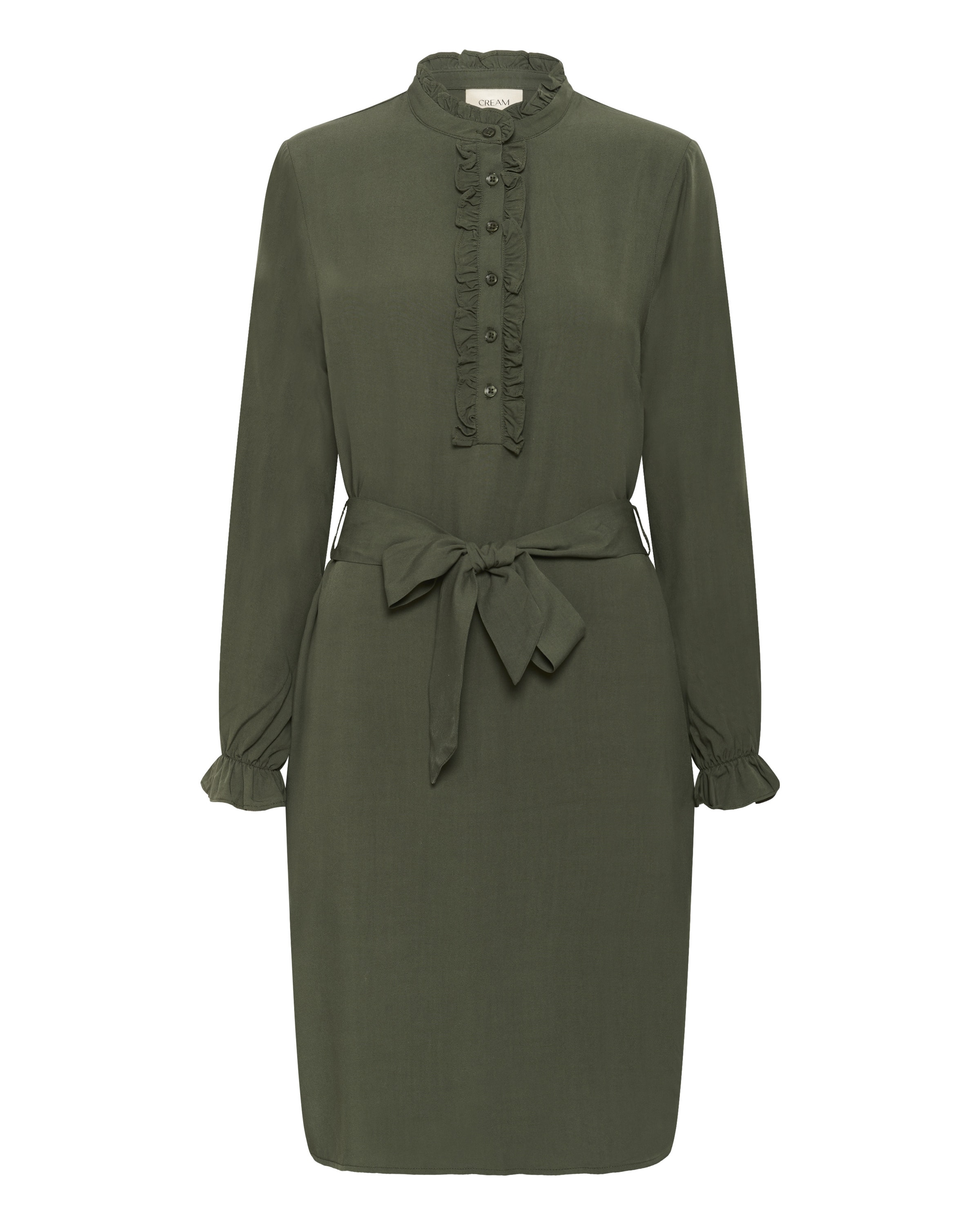 Cream Jurk 'Venea' in Groen: voorkant