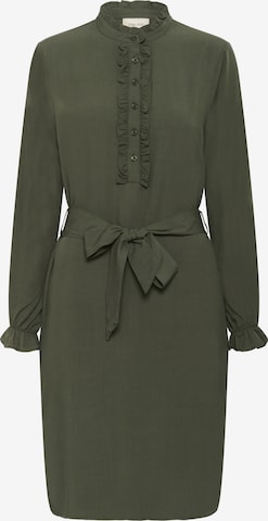 Cream Jurk 'Venea' in Groen: voorkant