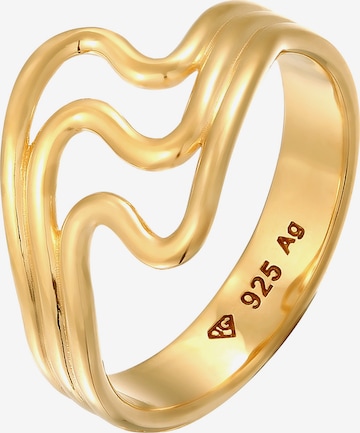 ELLI Ring 'Welle' in Gold: Vorderseite