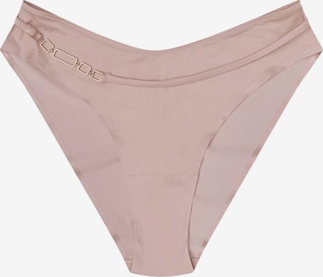 Panty 'Slip Olla, nahtlos, Streifenmuster, goldfarbene Details M' di ESOTIQ in beige: frontale