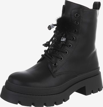 Ital-Design Stiefelette in Schwarz: Vorderseite