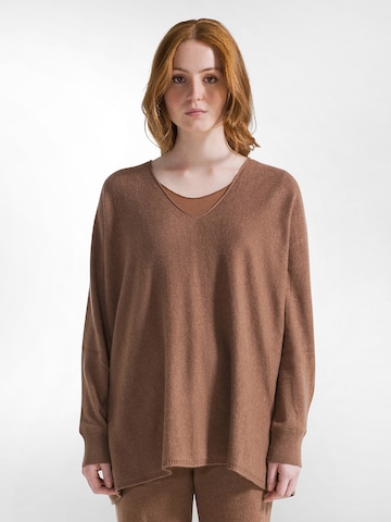 Pullover extra large di DEHA in marrone: frontale