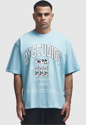 2Y Studios Shirt 'Globus' in Blauw: voorkant