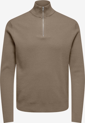 Only & Sons Sweatshirt 'Phil' in Braun: Vorderseite