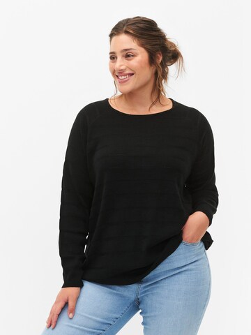 Pull-over 'MAMELIA' Zizzi en noir : devant