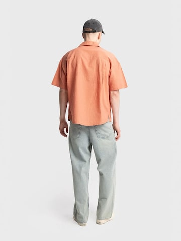 Giesto Comfort fit Button Up Shirt in Orange