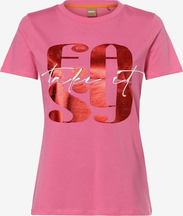 BOSS Shirt 'Elogo' in Roze: voorkant
