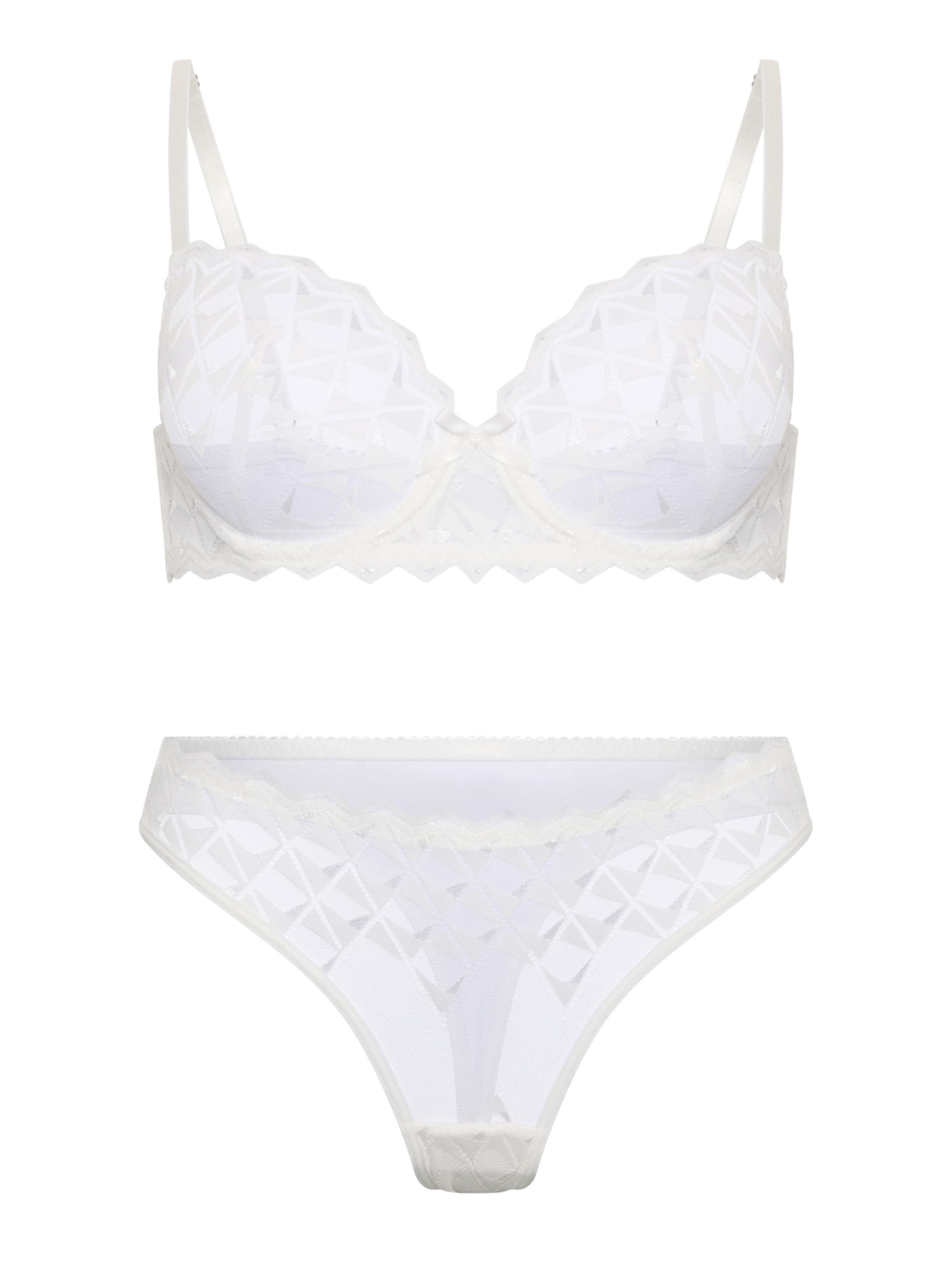 Orchibelle Bralette Underwear Sets in White: front