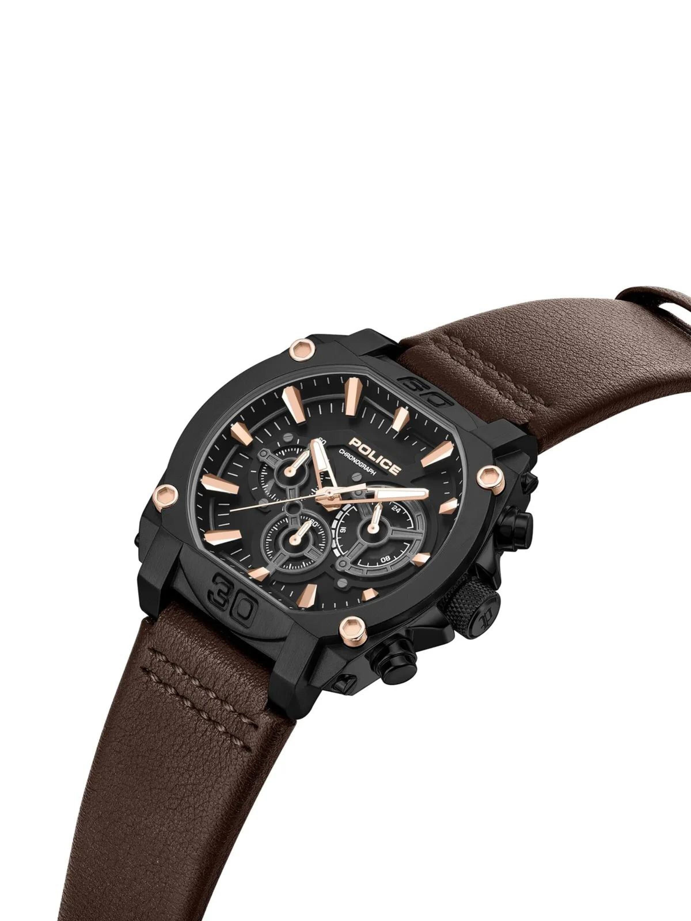 POLICE Analoog horloge in Bruin