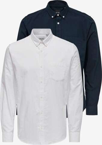 Only & Sons Button Up Shirt 'ALVARO' in Blue: front