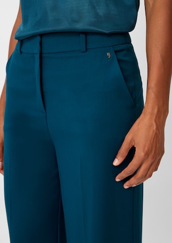 COMMA Wide Leg Bukser med fals i blå