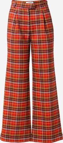 LOOKS by Wolfgang Joop Wide leg Pleat-front trousers in Orange: front