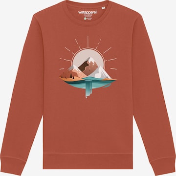 Watapparel Sweatshirt 'Sunrise & Lake' in Bruin: voorkant