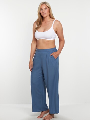 VIVID Loosefit Veckad byxa i blå